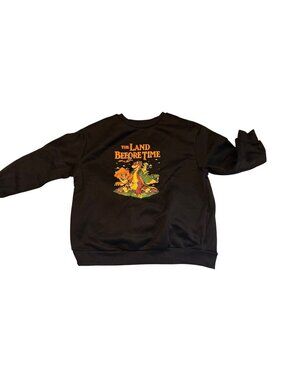 The Land Before Time Black Sweatshirt 1XL 100% Polyester Cartoon Graphic Design